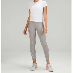 LULULEMON Gray Base Pace High-Rise Reflective Tights  Leggings 4